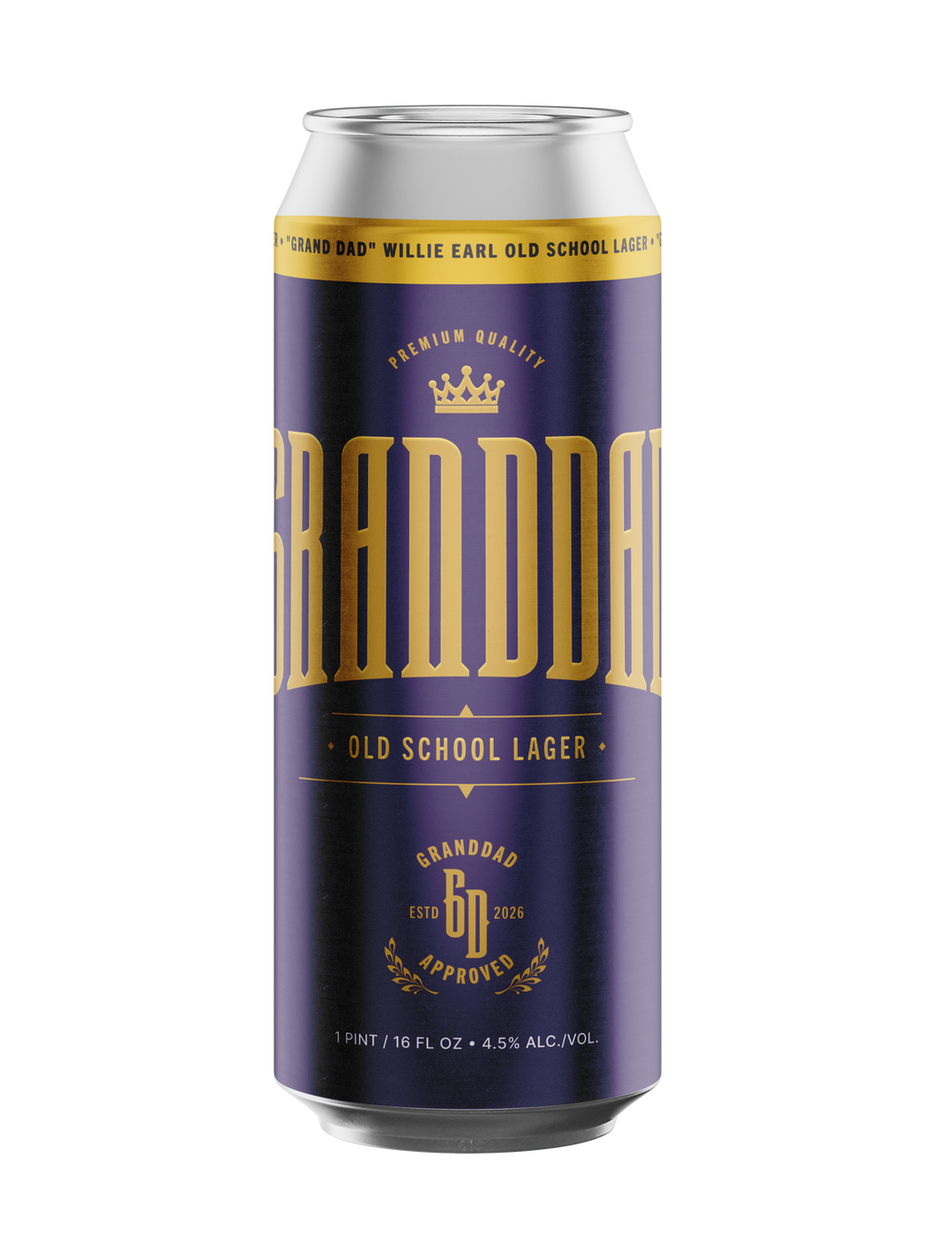 Willie Earl "Grand Dad" Old School Lager 4.5% ABV