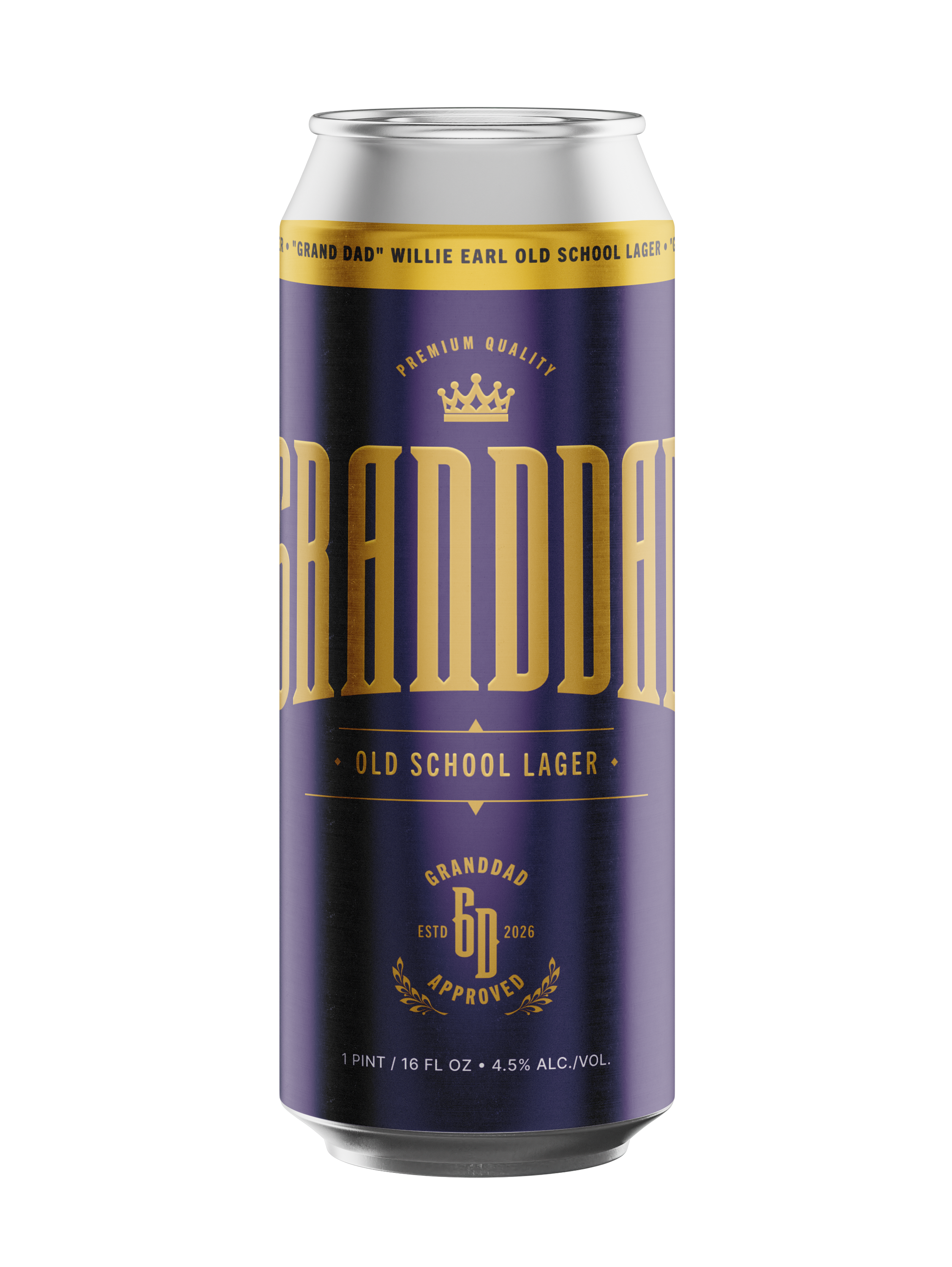 Willie Earl "Grand Dad" Old School Lager 4.5% ABV