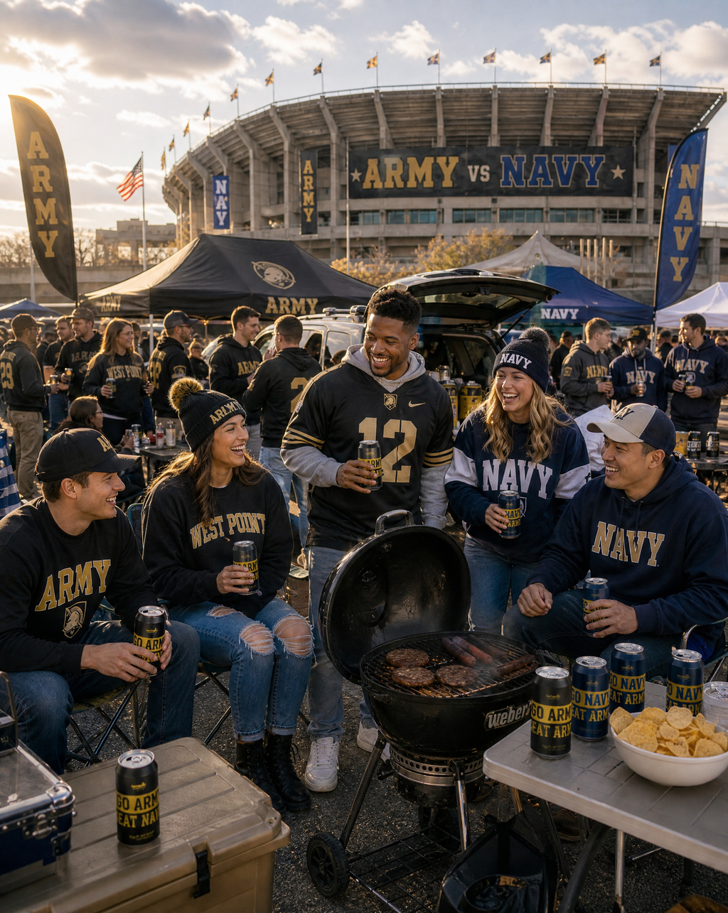 Army Navy Lager at an Army Navy tailgate