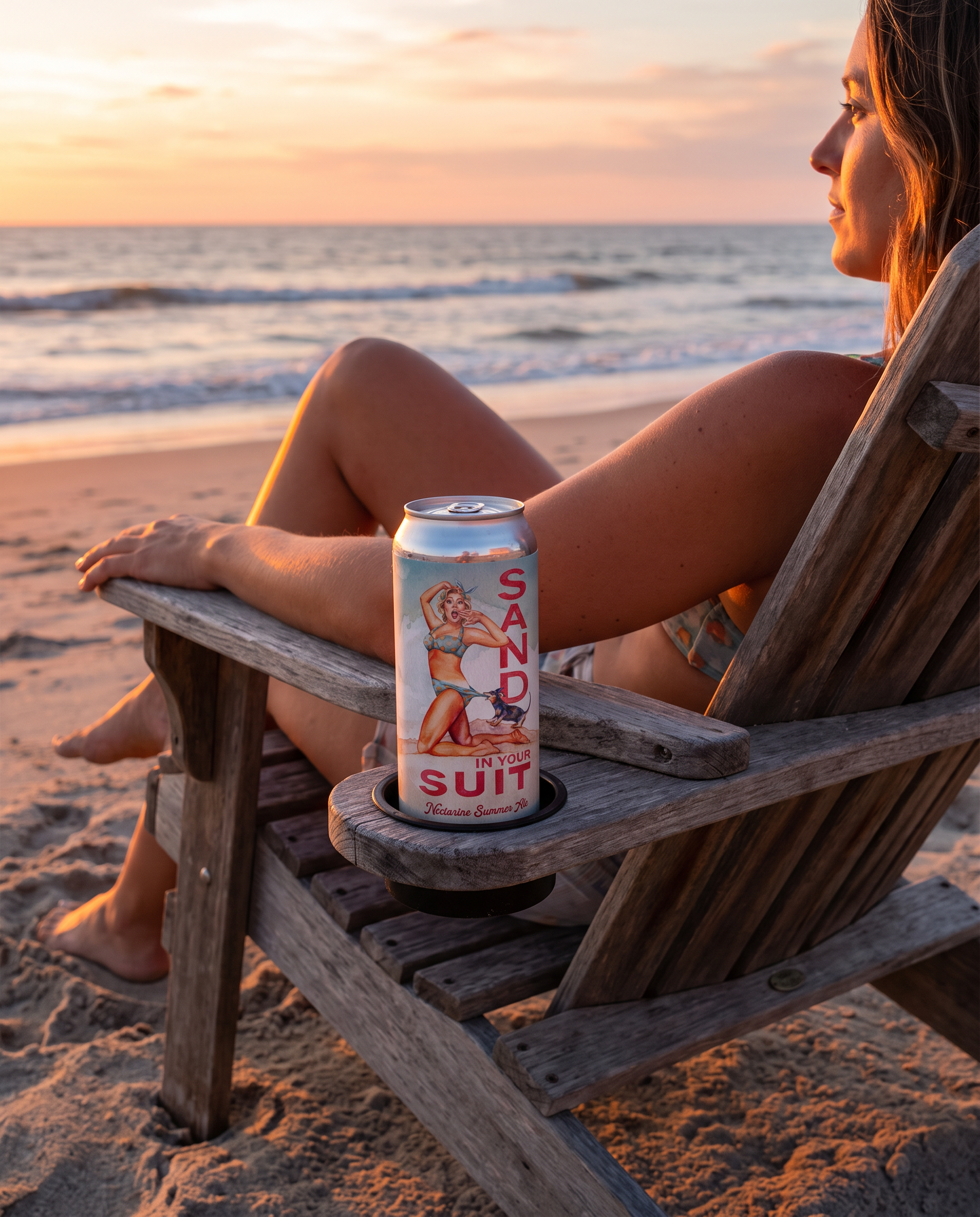 Sand In Your Suit ale at sunset on the beach